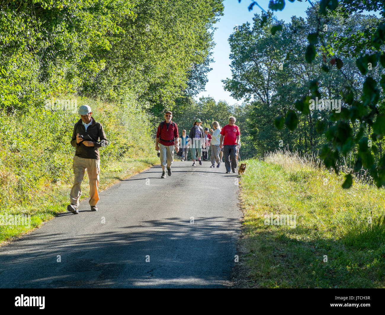 Group of Sunday walkers - France. Stock Photo
