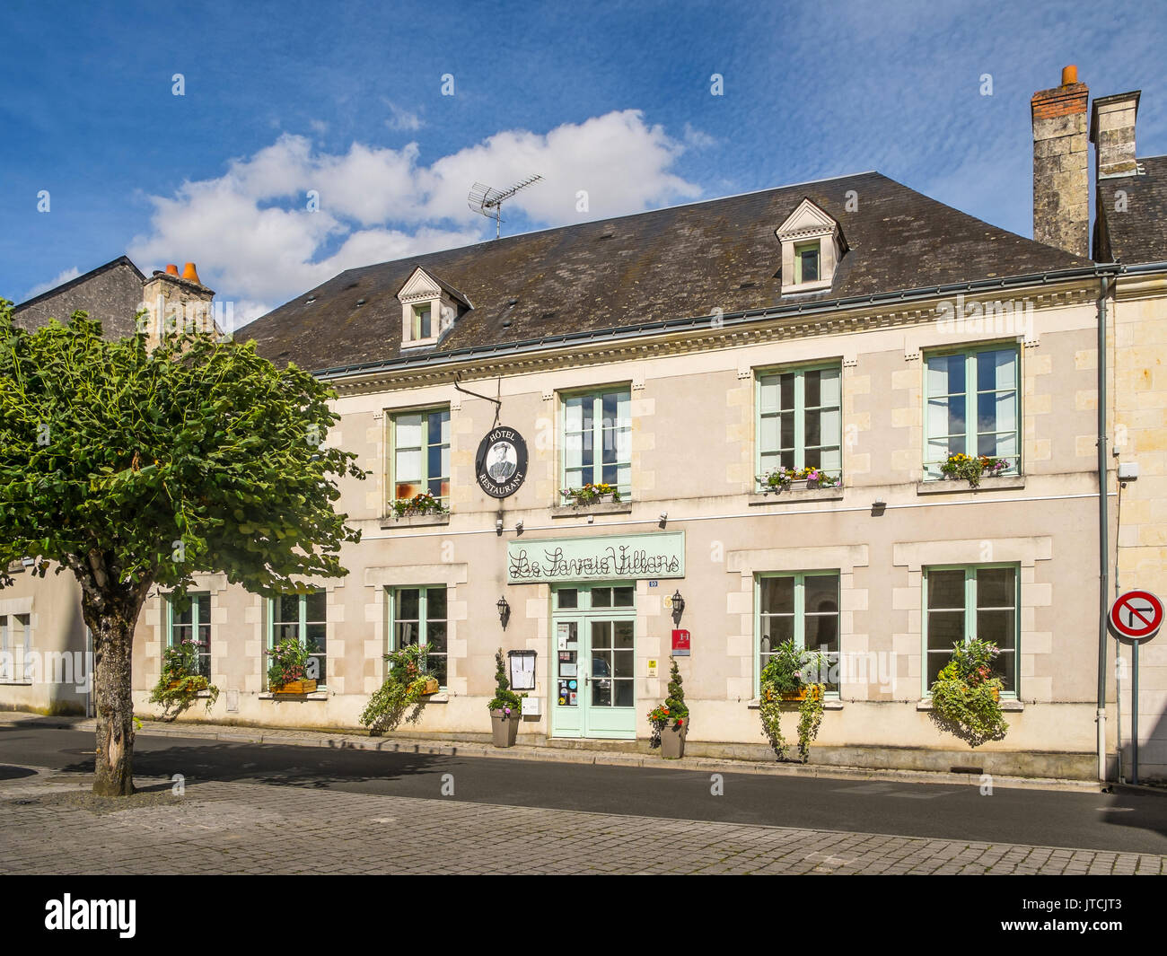 'Le Savois Villars' hotel restaurant, Le Grande Pressigny, France. Stock Photo