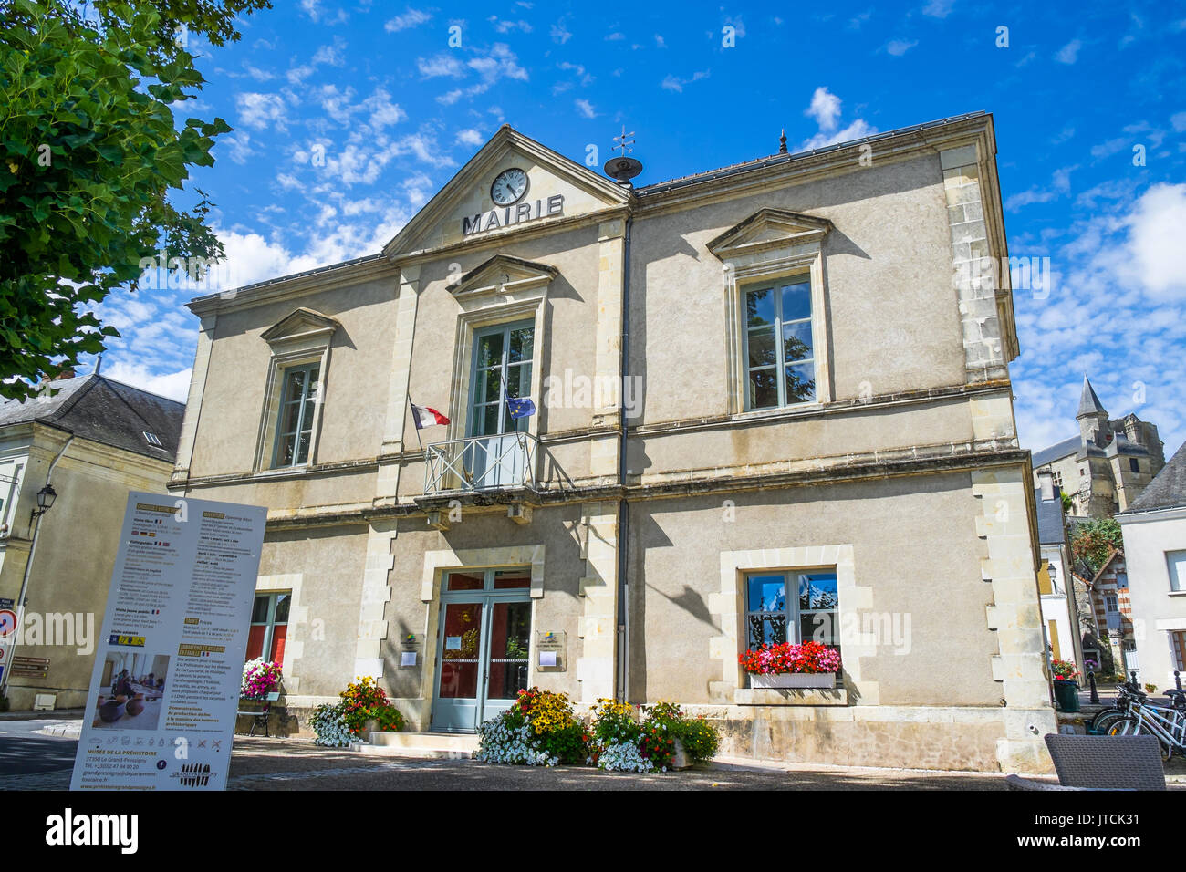 Mairie (town hall), Le Grande Pressigny, France. Stock Photo