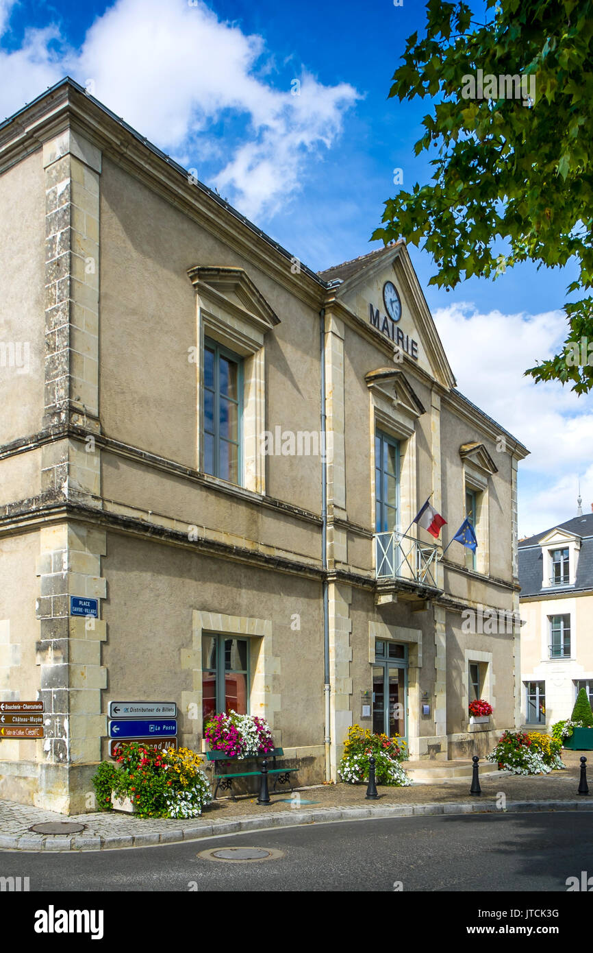 Mairie (town hall), Le Grande Pressigny, France. Stock Photo