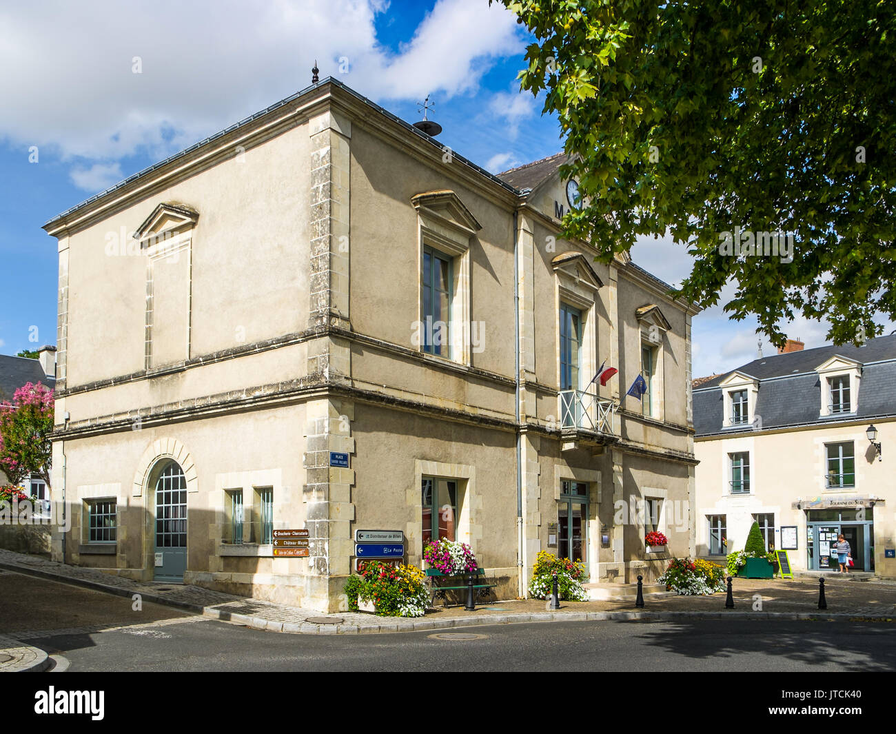 Mairie (town hall), Le Grande Pressigny, France. Stock Photo
