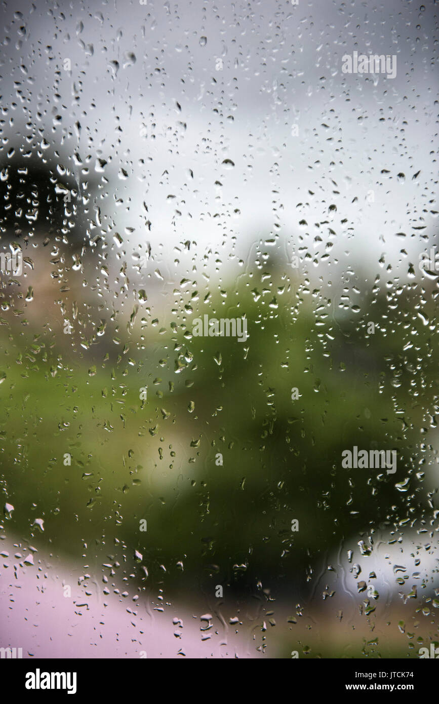 Raindrops on glass. Stock Photo