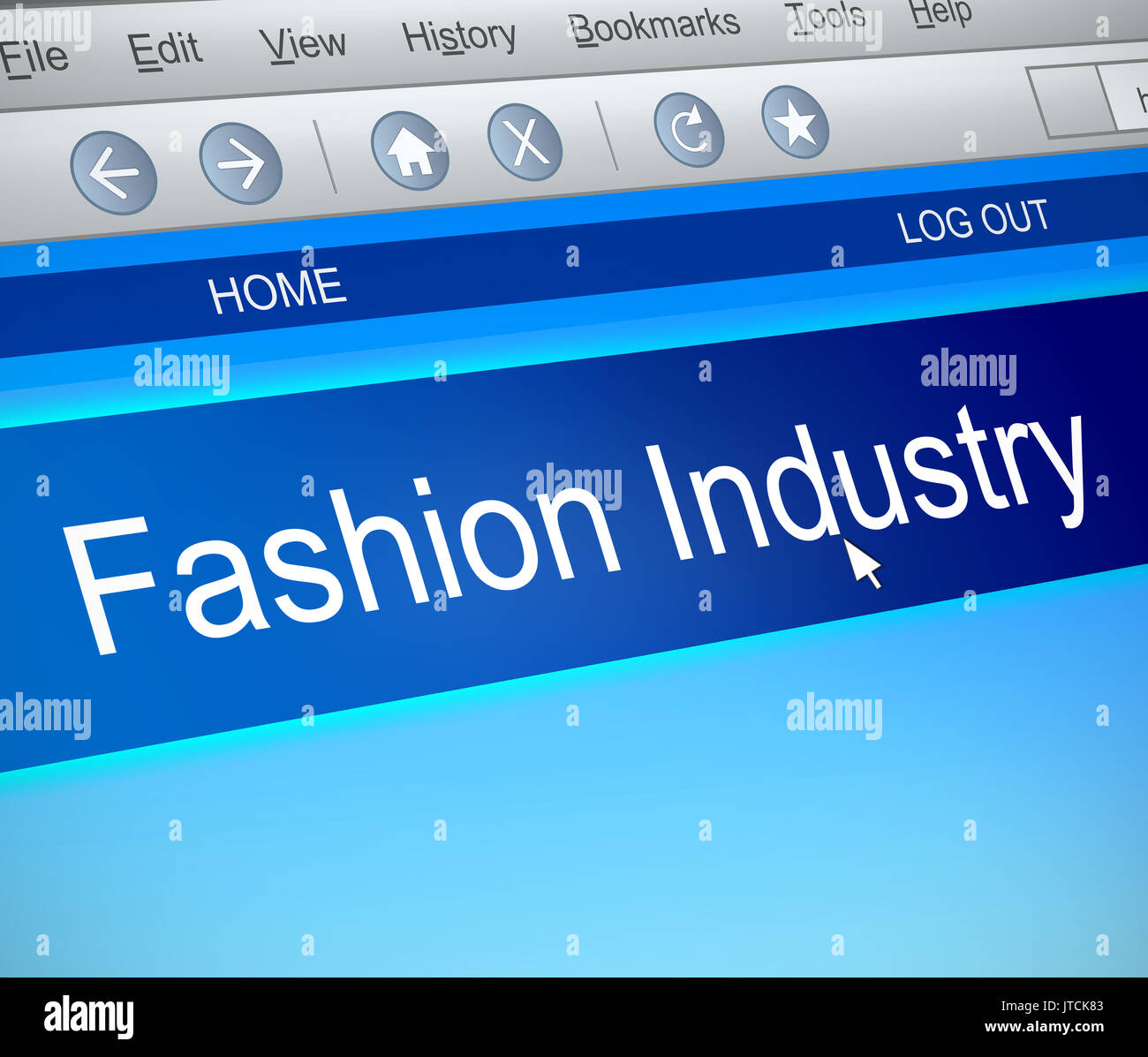 3d Illustration depicting a computer screen capture with a Fashion Industry concept. Stock Photo