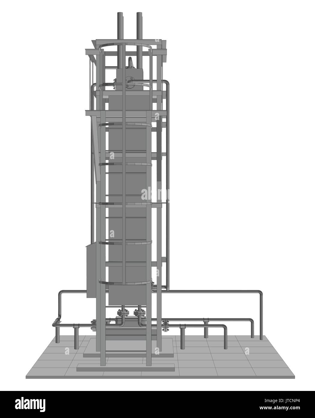 Petroleum gas installation. Tracing illustration of 3d Stock Vector ...