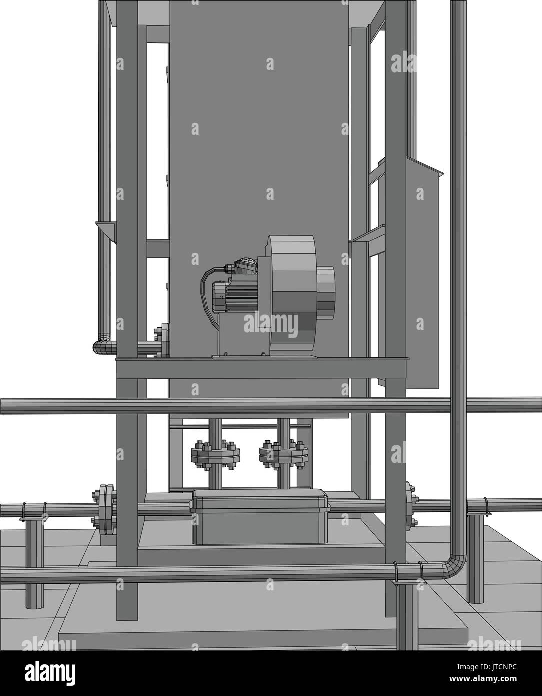 Petroleum gas installation. Tracing illustration of 3d Stock Vector ...