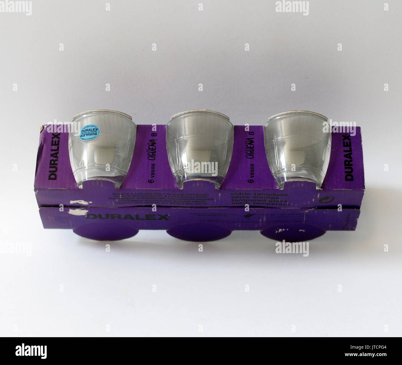 Duralex vintage tempered glass glasses Stock Photo Alamy