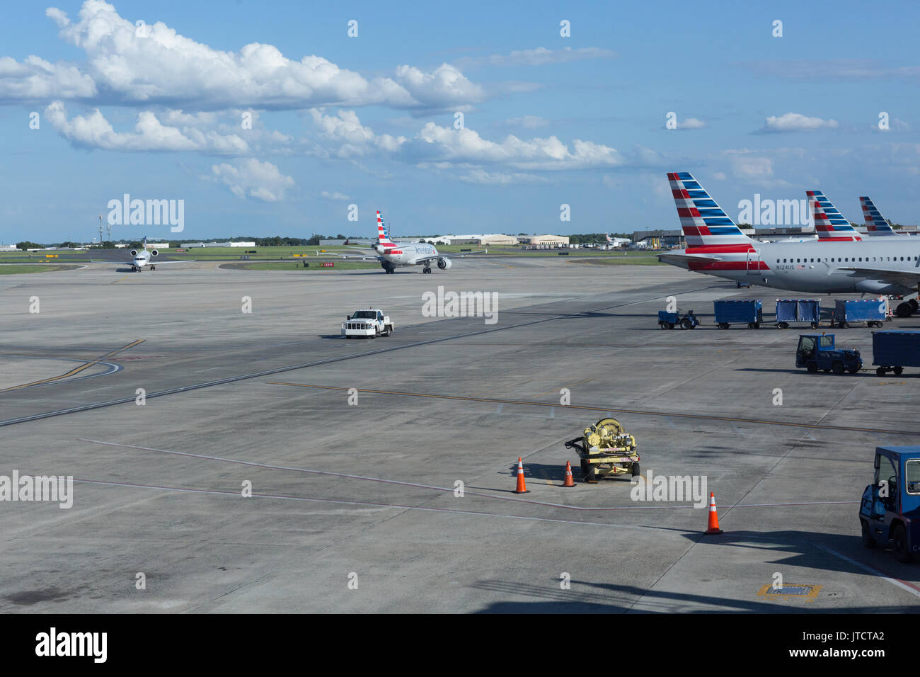 American Airlines and American Eagle jet airplanes at Charlotte Douglas International airport