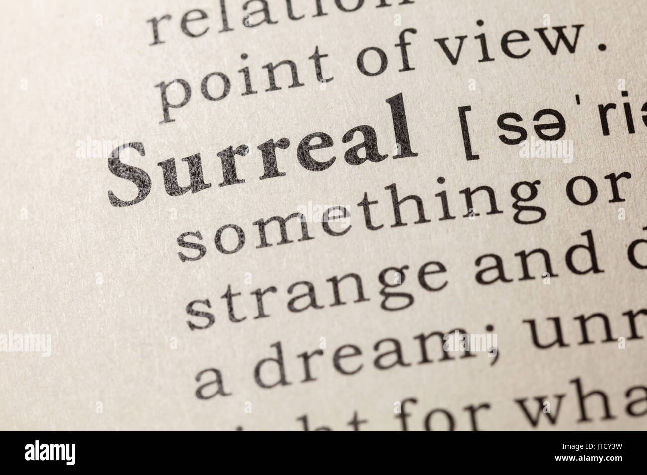 Fake Dictionary, Dictionary definition of the word surreal. including
