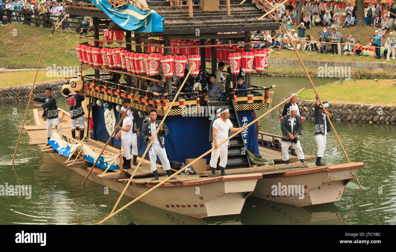 Japan, Tsushima, Owari Tenno Matsuri, festival, boat, people, Stock Photo
