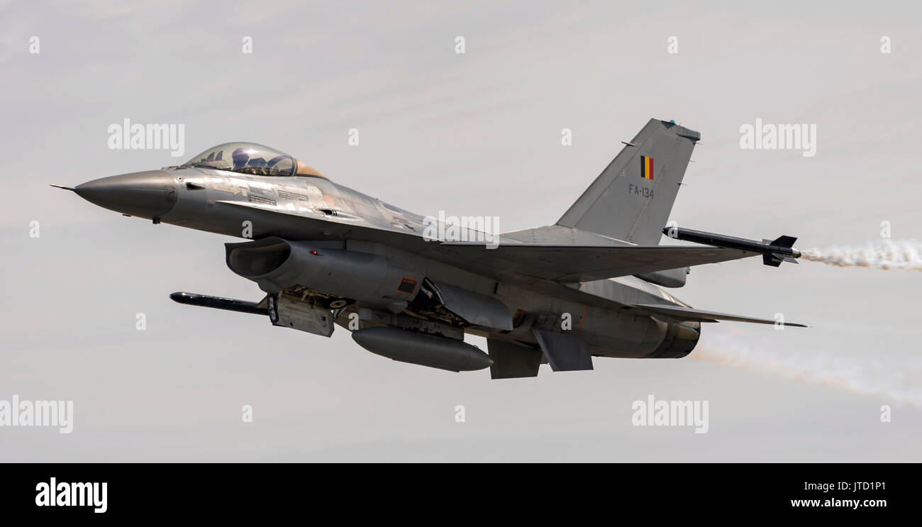 F16A, Solo Display, Belgian Air Component at the Royal International Air Tattoo Stock Photo