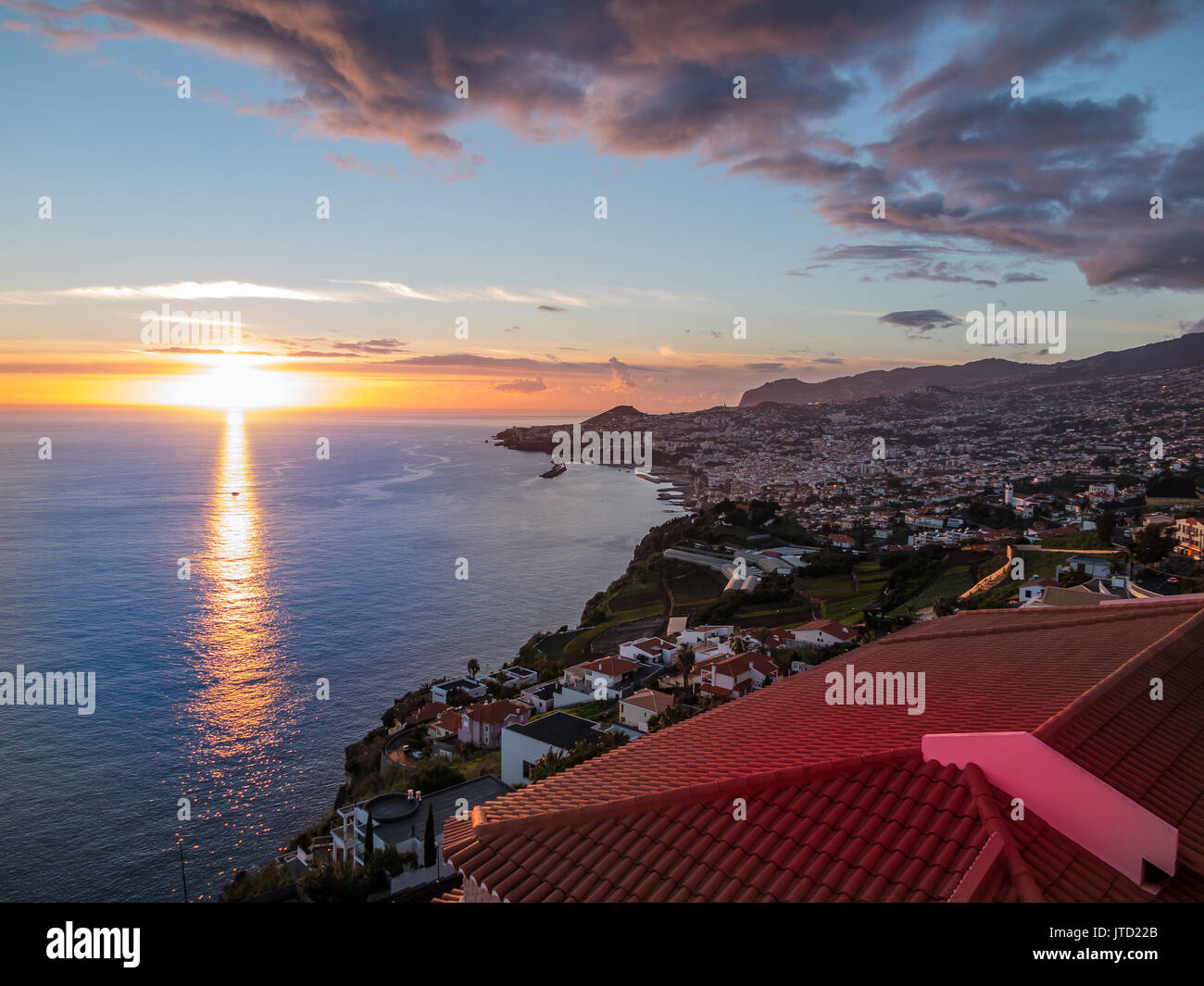 Funchal, Madeira, sunset Stock Photo