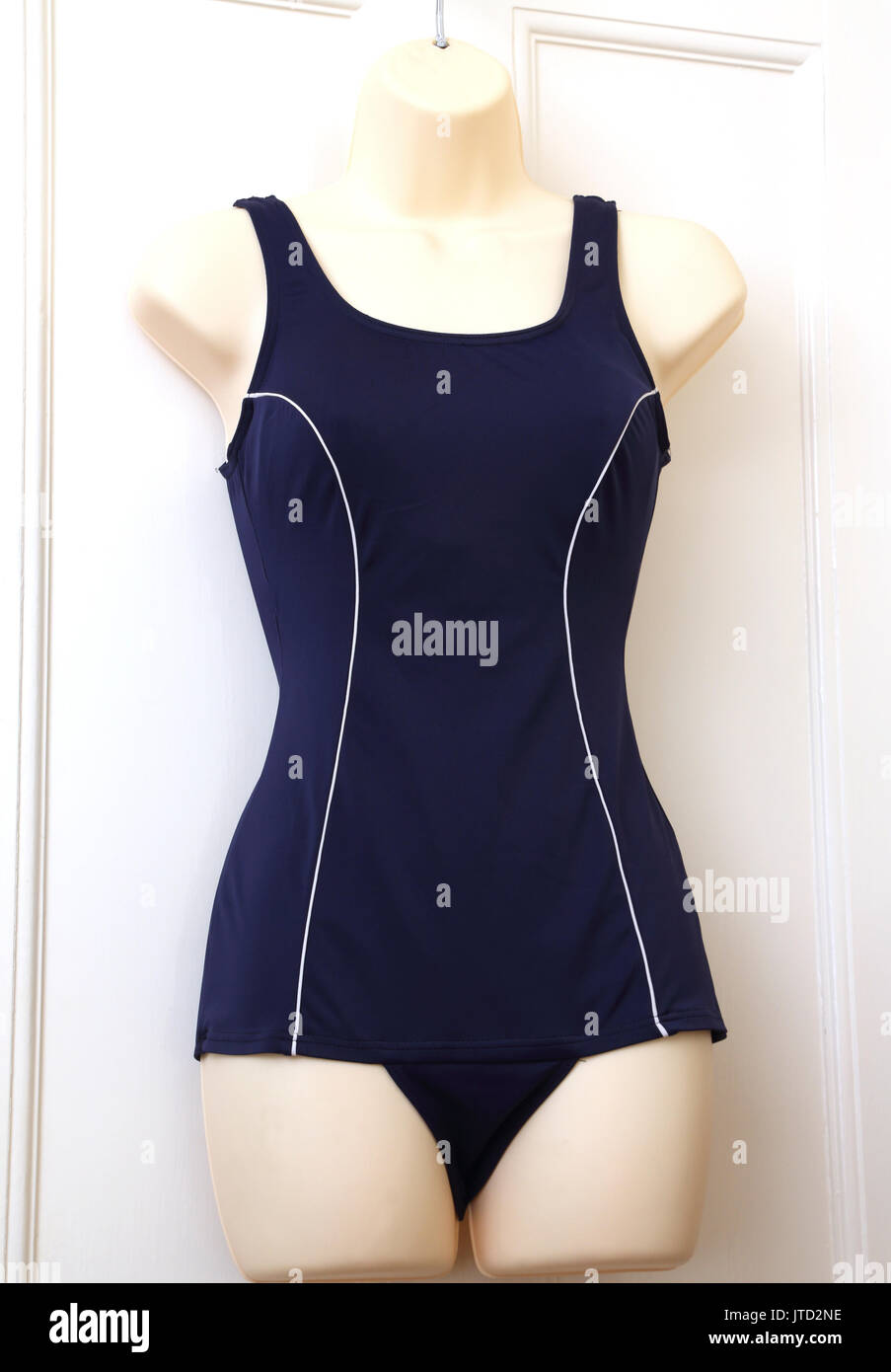 Vintage Navy Blue Swimming Costume Stock Photo