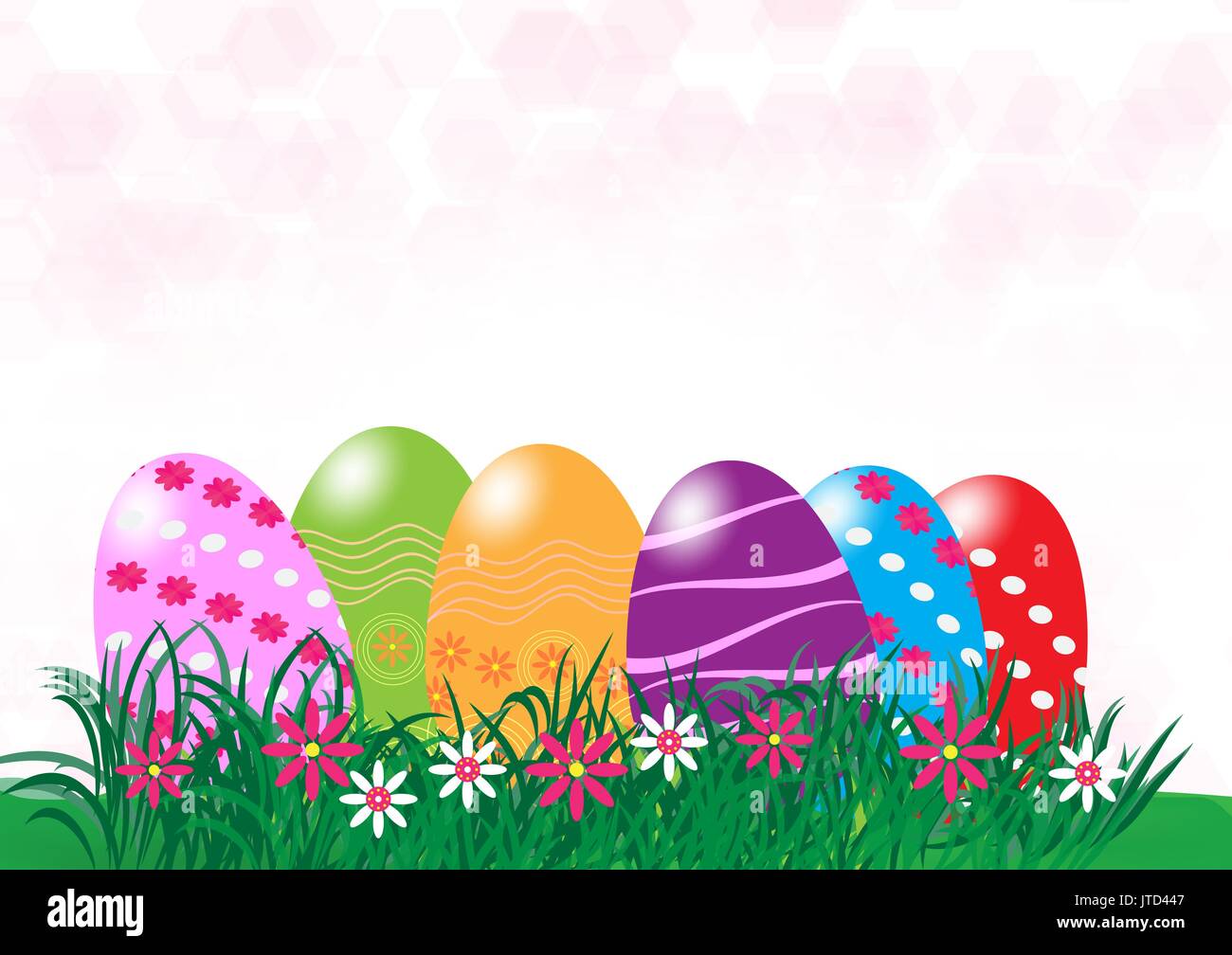 Vector Easter eggs in Fresh Green Grass with copy space Stock Vector ...