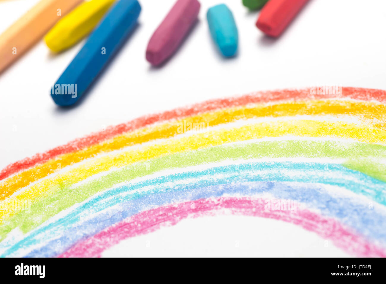 Rainbow Colored Pastel Crayons With Pigment Dust Stock Photo - Download  Image Now - Above, Art, Art And Craft - iStock