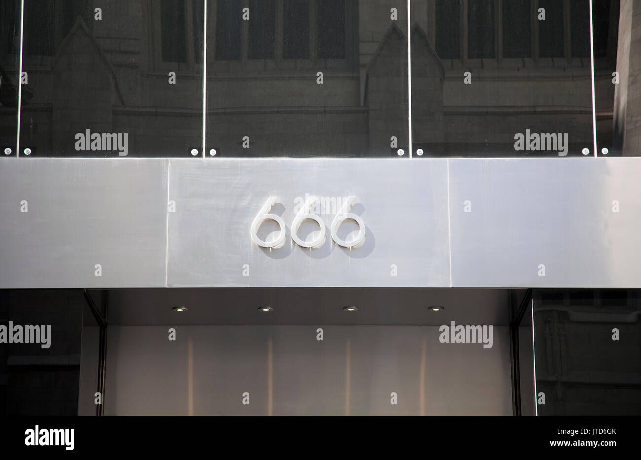 Triple 666 Street Address in New York USA Stock Photo Alamy