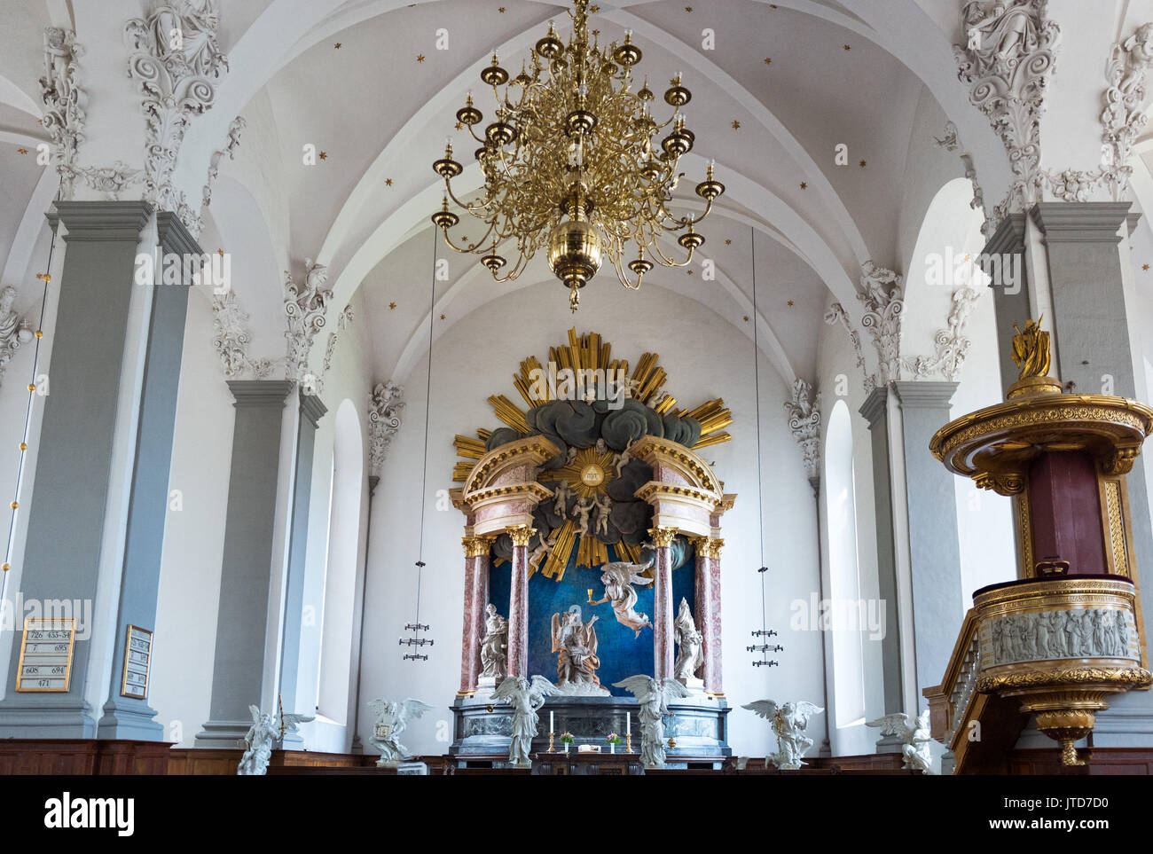 Copenhagen, Denmark, Visitors in the nave of the Our Saviour's church Stock Photo
