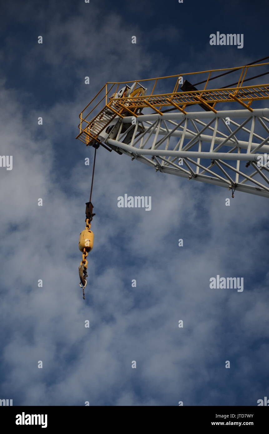 Industrial crane. lifting arm Stock Photo
