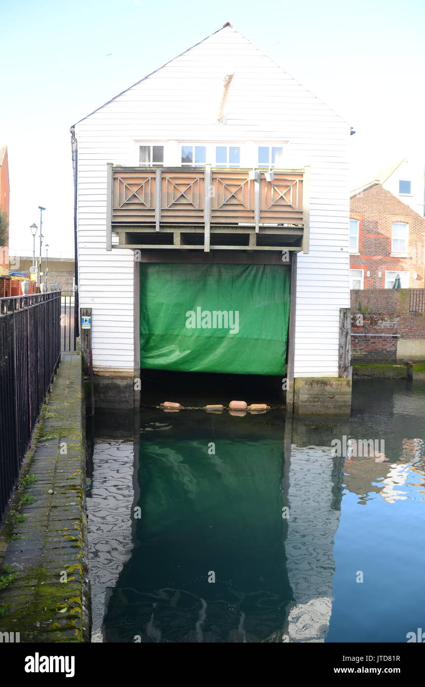 old boathouse, Portsmouth UK Stock Photo