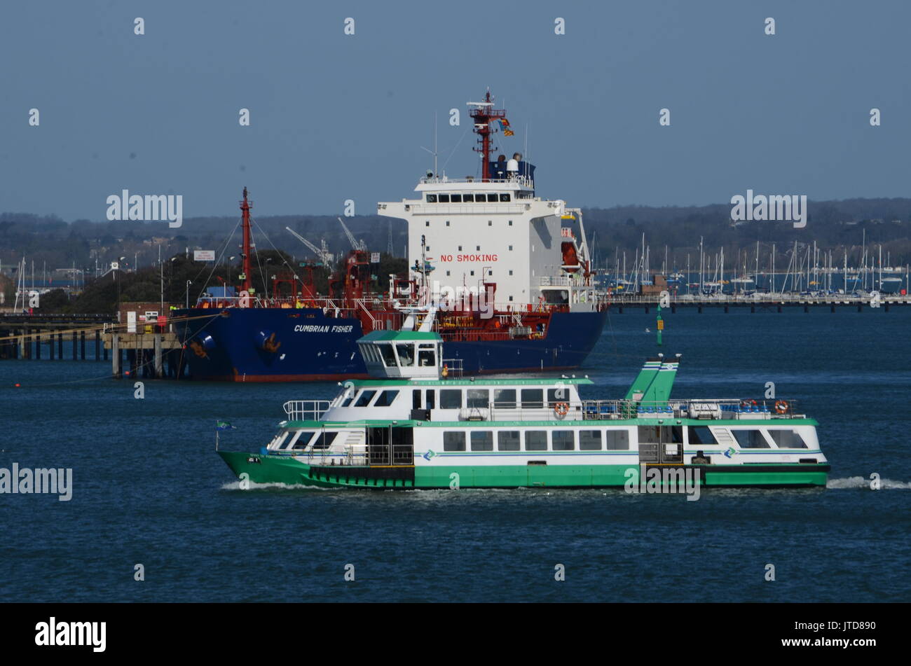 Portsmouth river traffic, the solent Stock Photo Alamy