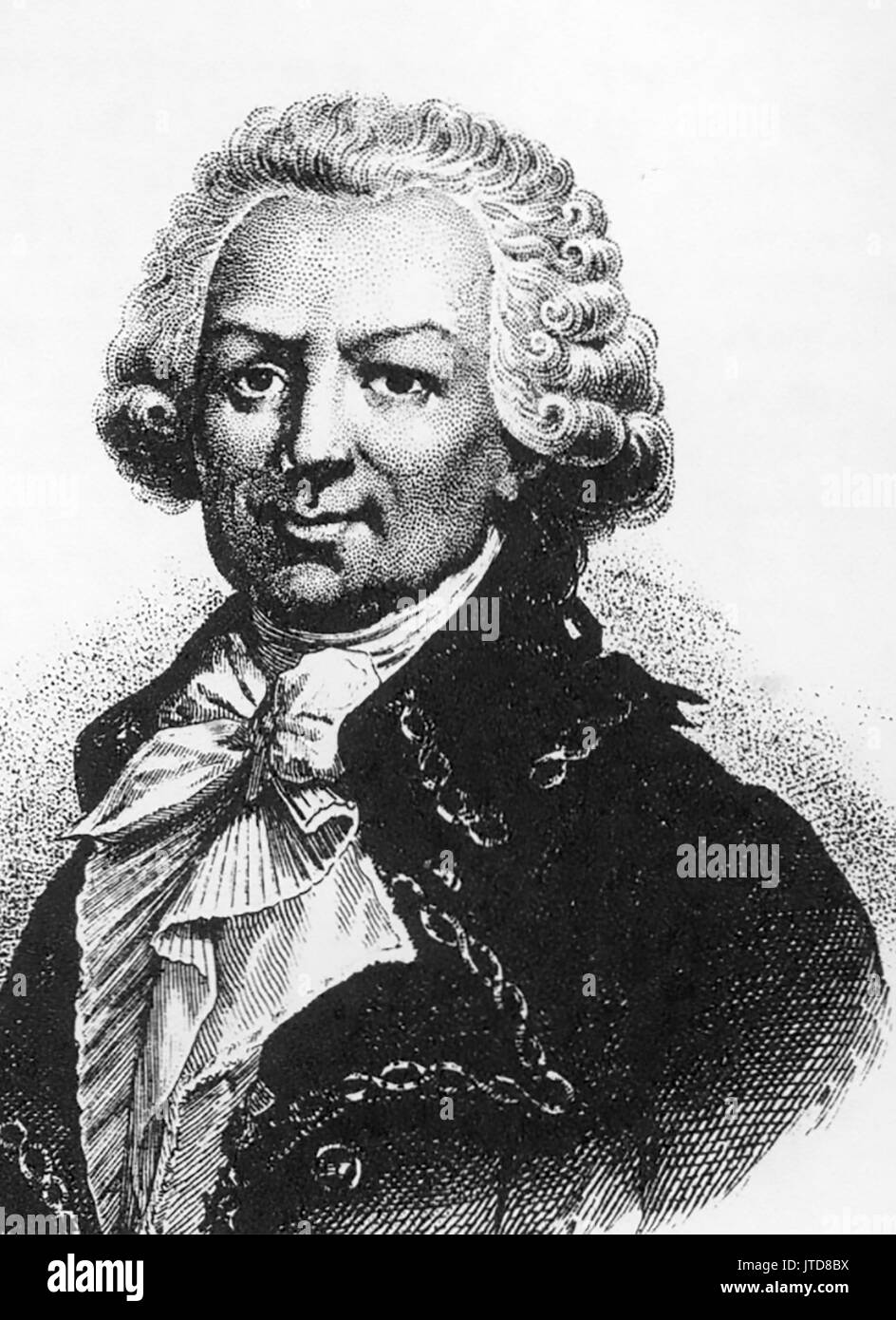 LOUIS ANTOINE de BOUGAINVILLE (1729-1811) French admiral and explorer. Engraving based on painting by Jean-Pierre Franque Stock Photo