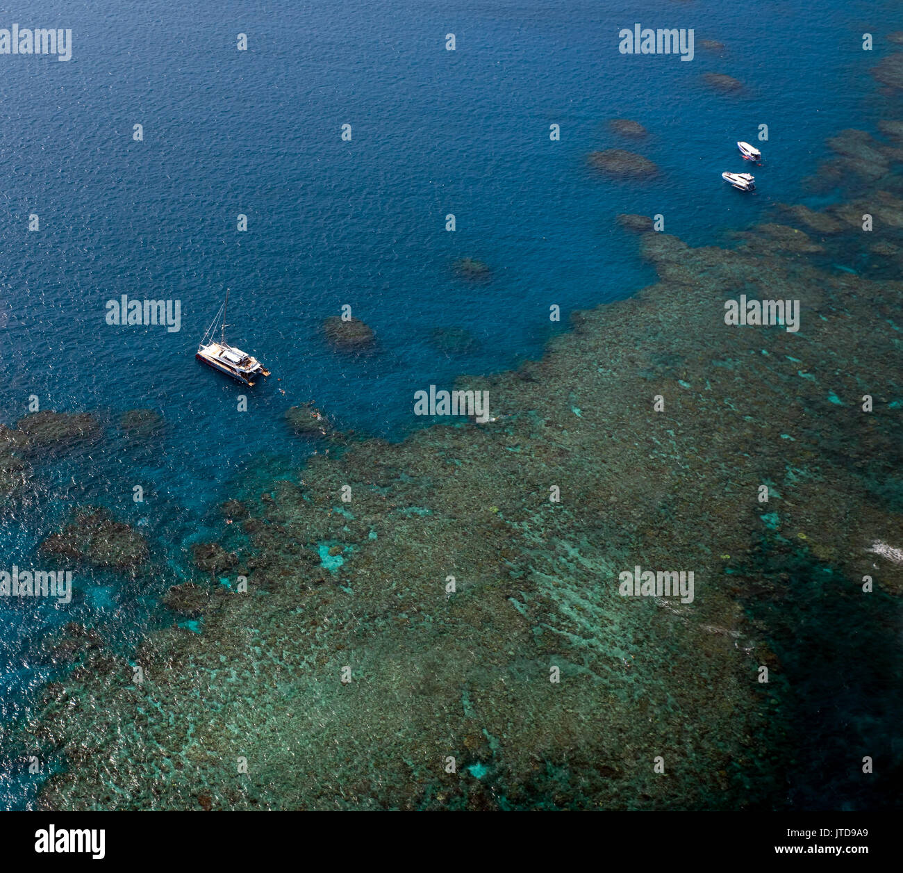 Aerial view of Hastings Reef, Cairns, Queensland, Australia Stock Photo