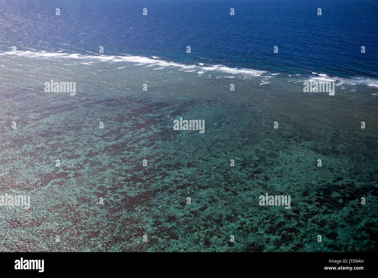 Aerial view of Hastings Reef, Cairns, Queensland, Australia Stock Photo