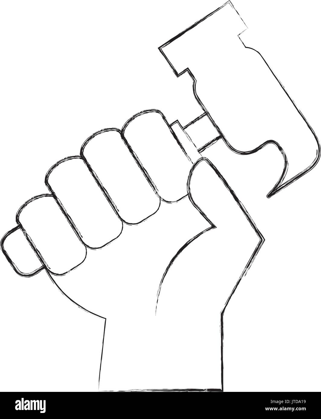 hand human with hammer tool Stock Vector Image & Art - Alamy