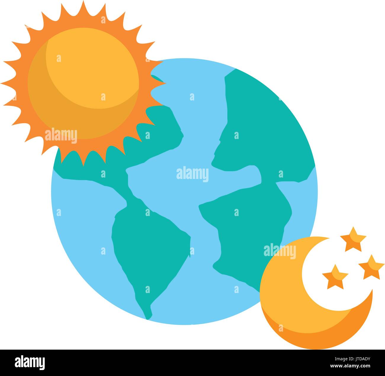World Planet Earth With Sun And Moon Stock Vector Image Art Alamy World Planet Earth With Sun And Moon Stock Vector Image Art Alamy