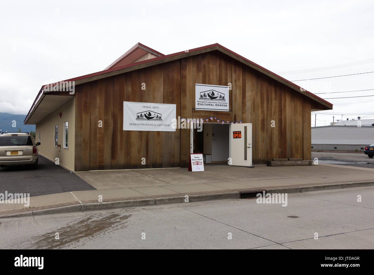 Wrangell, Alaska, USA - July 24, 2017: The Cultural Center of the Wrangell Cooperative Asociation, at the Front St in the Wrangell downtown. Stock Photo