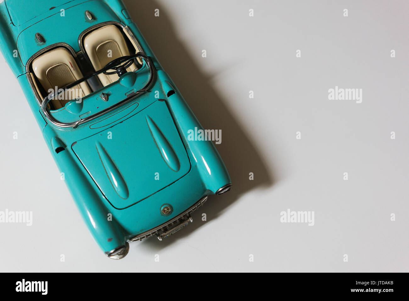 Old blue mini car, Cabriolet Stock Photo - Alamy
