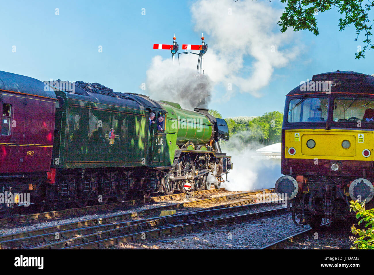 The world famous ex-LNER steam locomotive No.60103 'Flying Scotsman' at Bishops Lydeard on the West Somerset Railway, England, UK Stock Photo