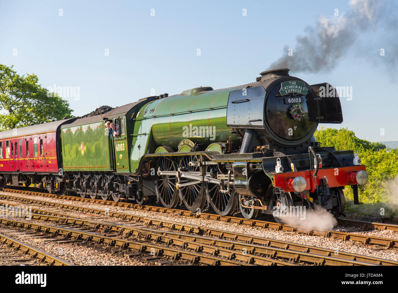 The world famous ex-LNER steam locomotive No.60103 'Flying Scotsman' at Bishops Lydeard on the West Somerset Railway, England, UK Stock Photo