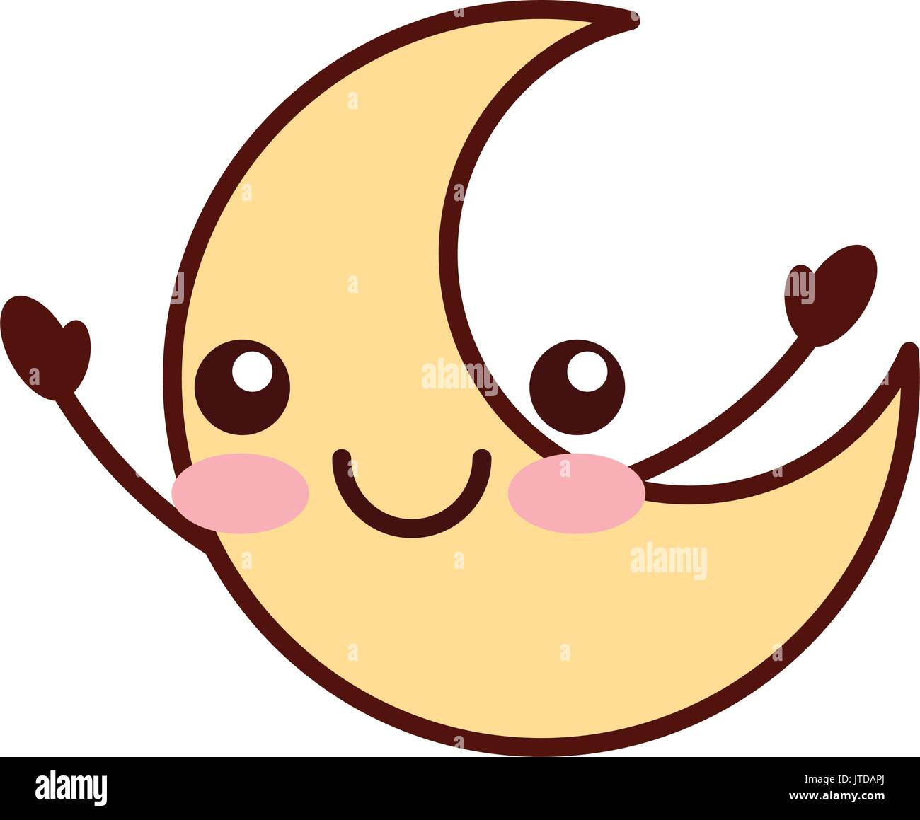 cute moon kawaii character Stock Vector Image & Art - Alamy