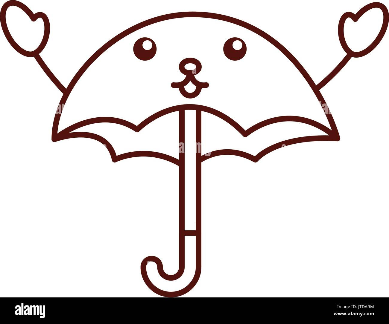cute umbrella kawaii character Stock Vector Image & Art - Alamy