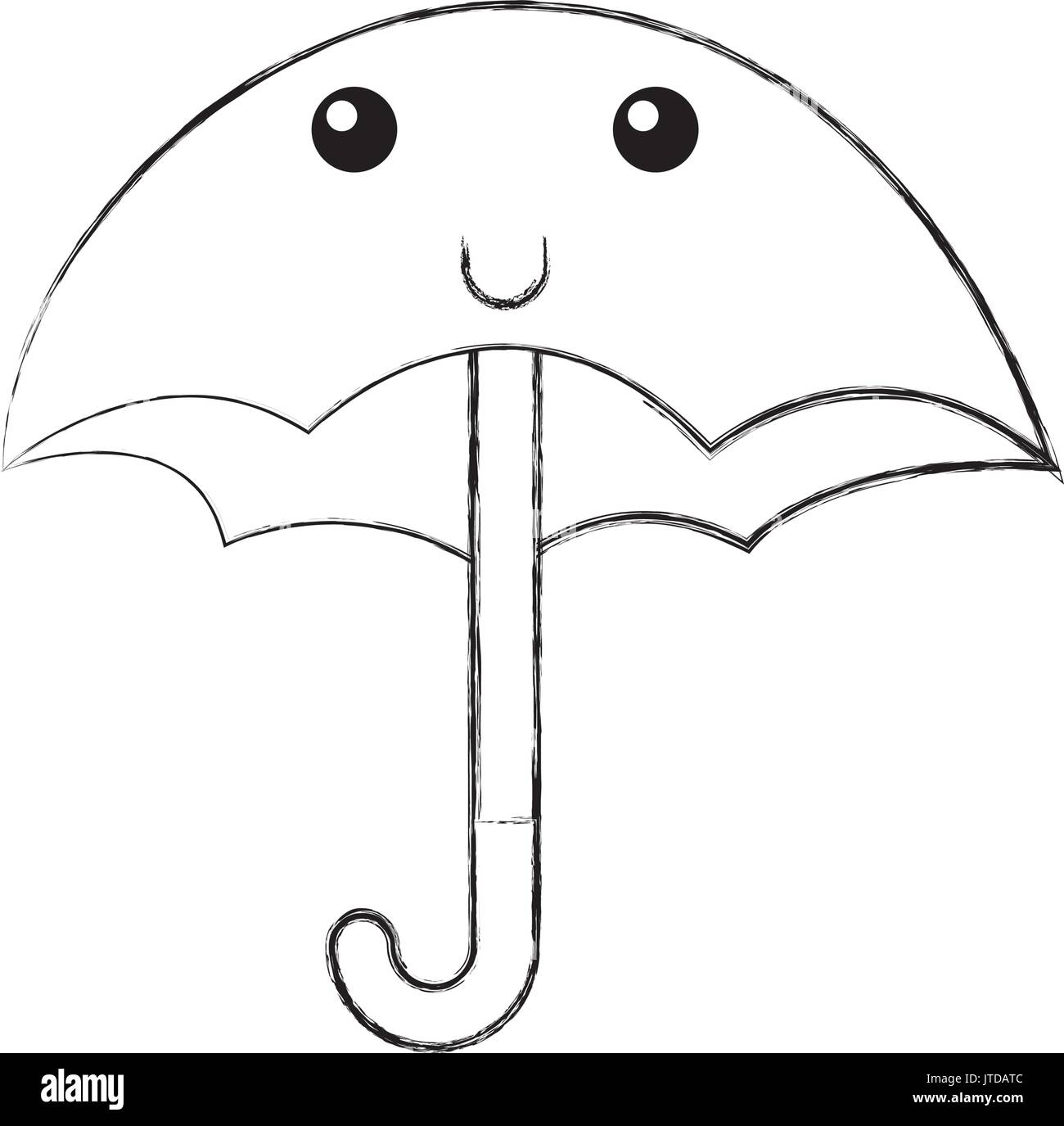 cute umbrella kawaii character Stock Vector Image & Art - Alamy