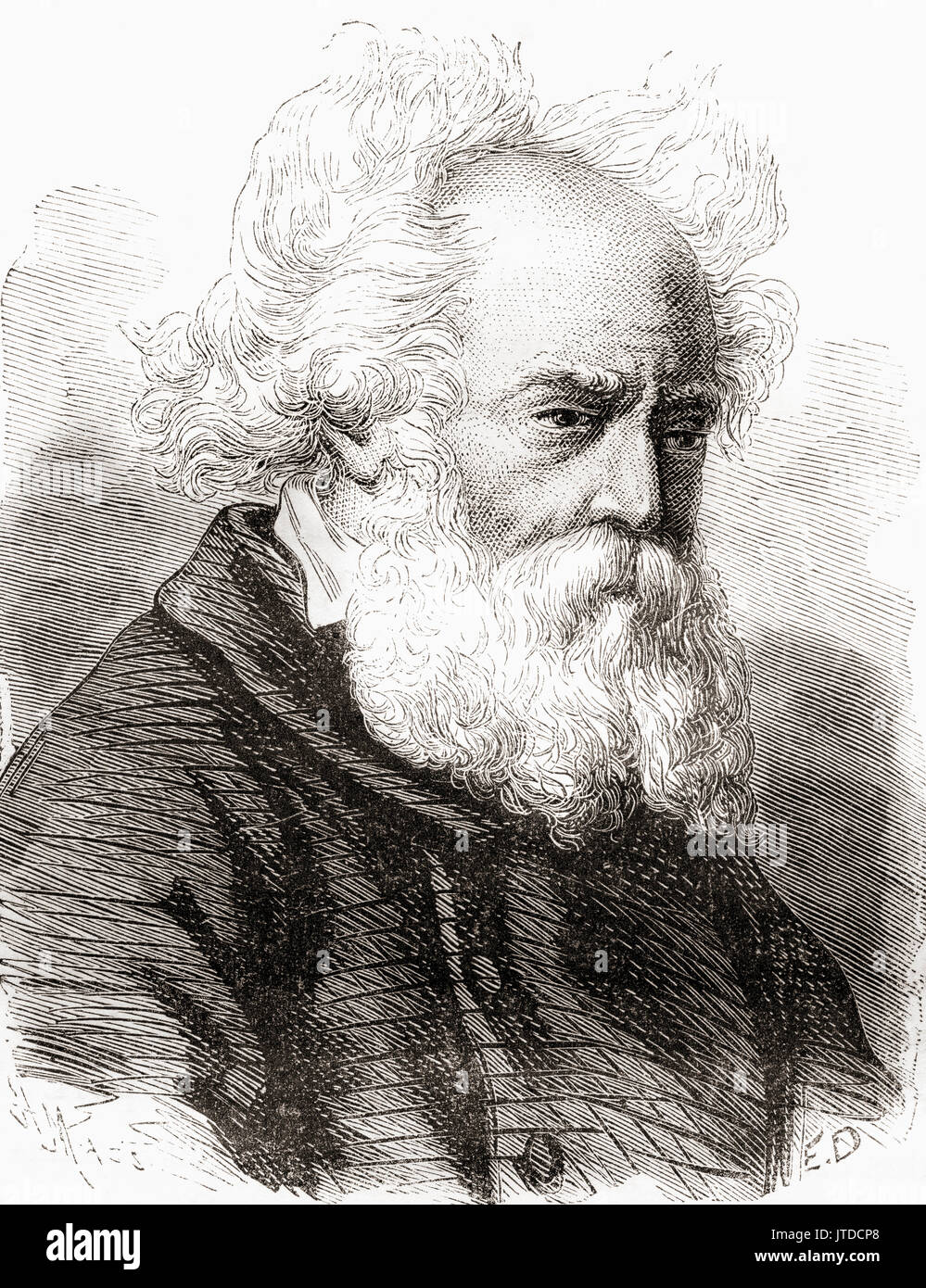 Frédéric Sauvage, 1786 – 1857.  French boat builder who carried out early tests of screw-type marine propellers.  From Les Merveilles de la Science, published 1870. Stock Photo