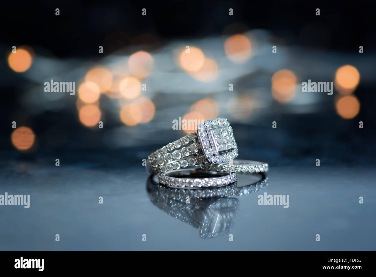 Wedding Band and Engagement Ring Stock Photo Alamy