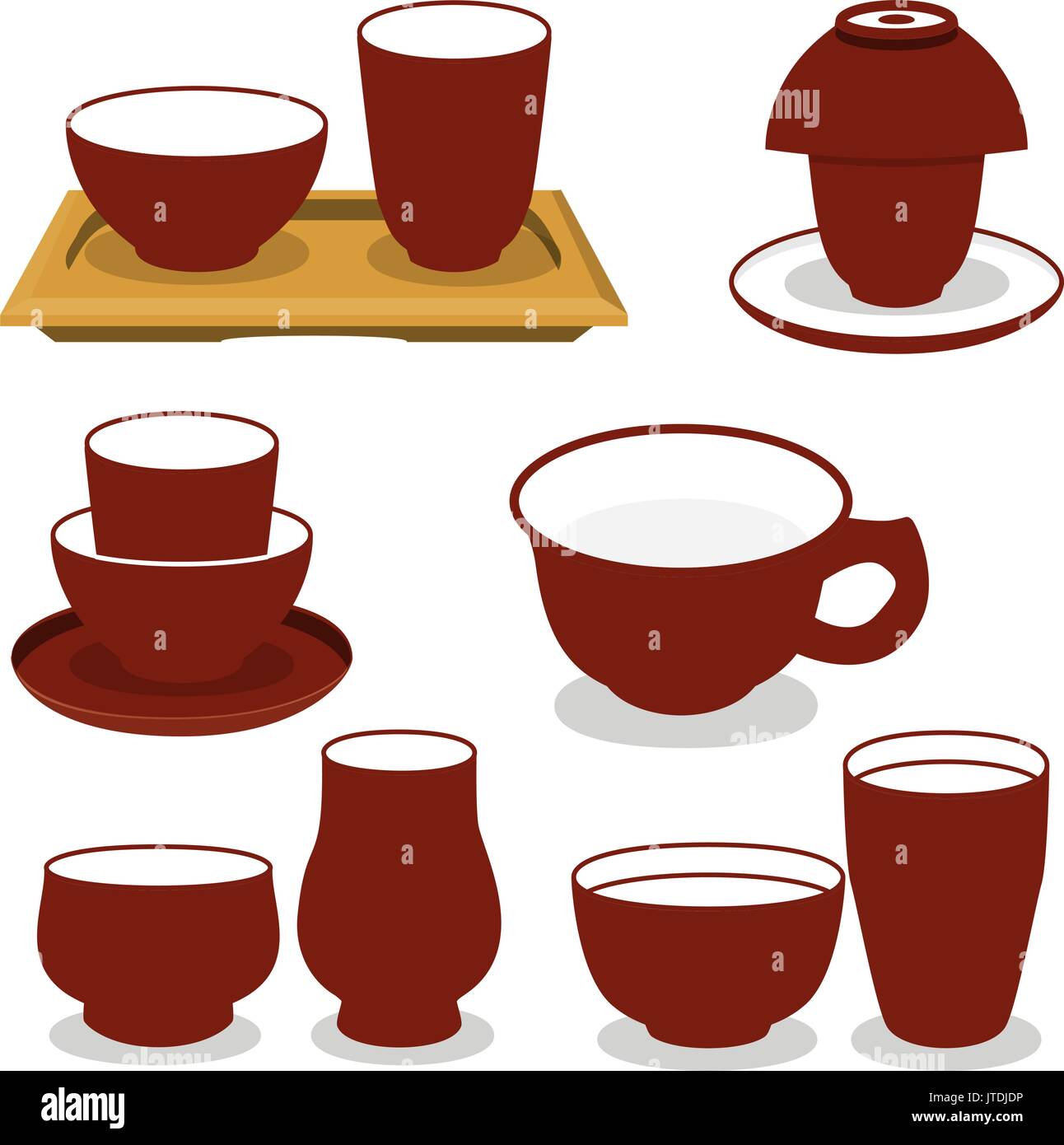 Chinese tea utensils set Stock Vector Image & Art Alamy