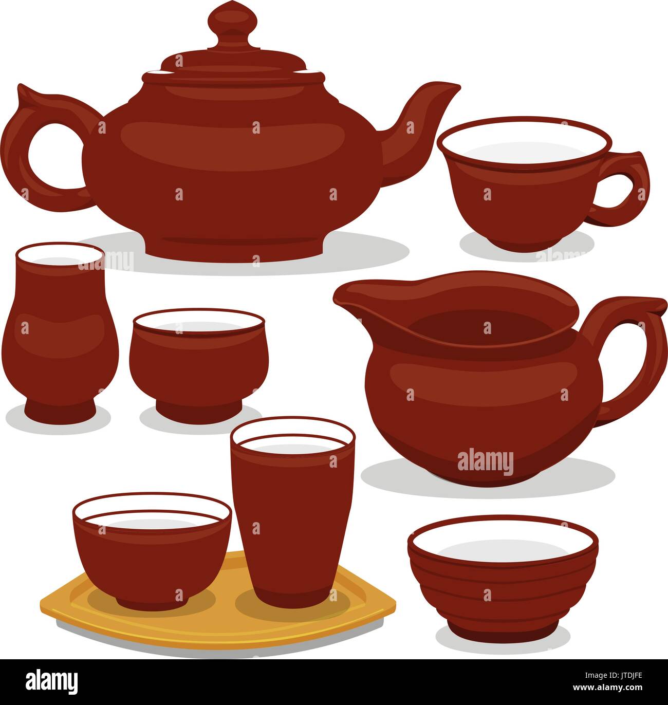 Chinese tea utensils set Stock Vector Image & Art Alamy