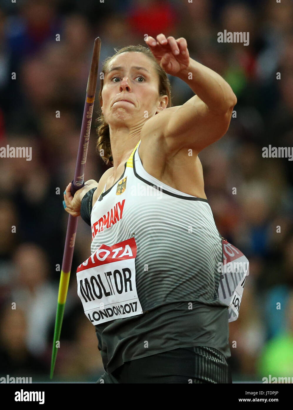 Germany's Katharina Molitor during the Women's Javelin during day five