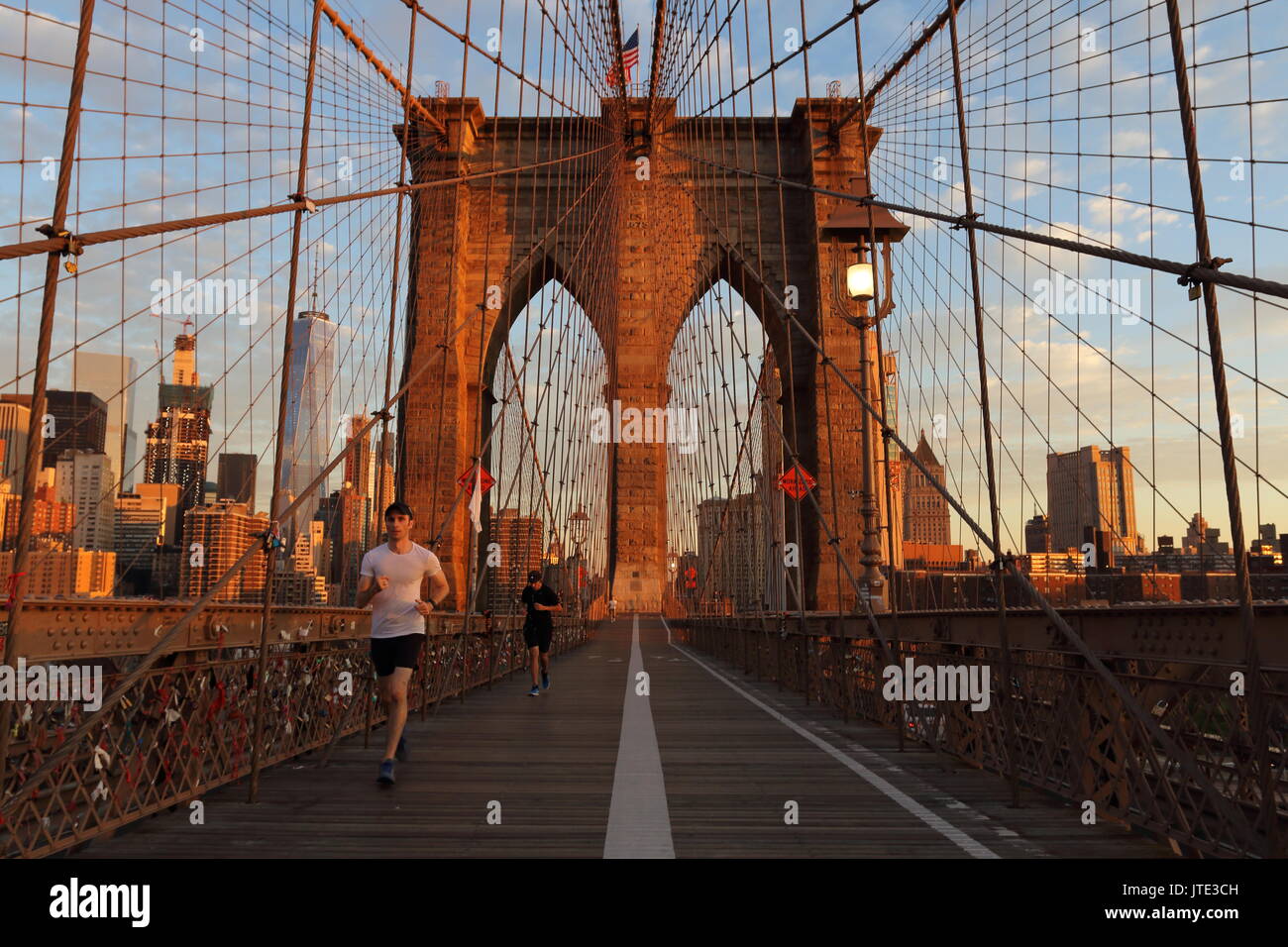 Brooklyn Bridge, New York City, early morning Stock Photo