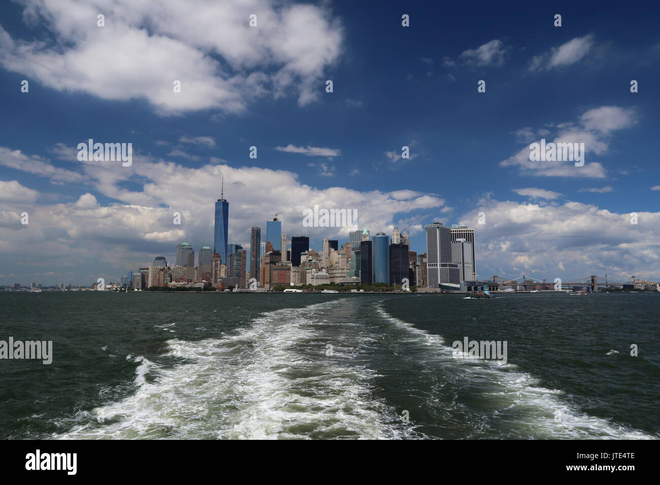 downtown Manhattan from Staten Island ferry Stock Photo Alamy