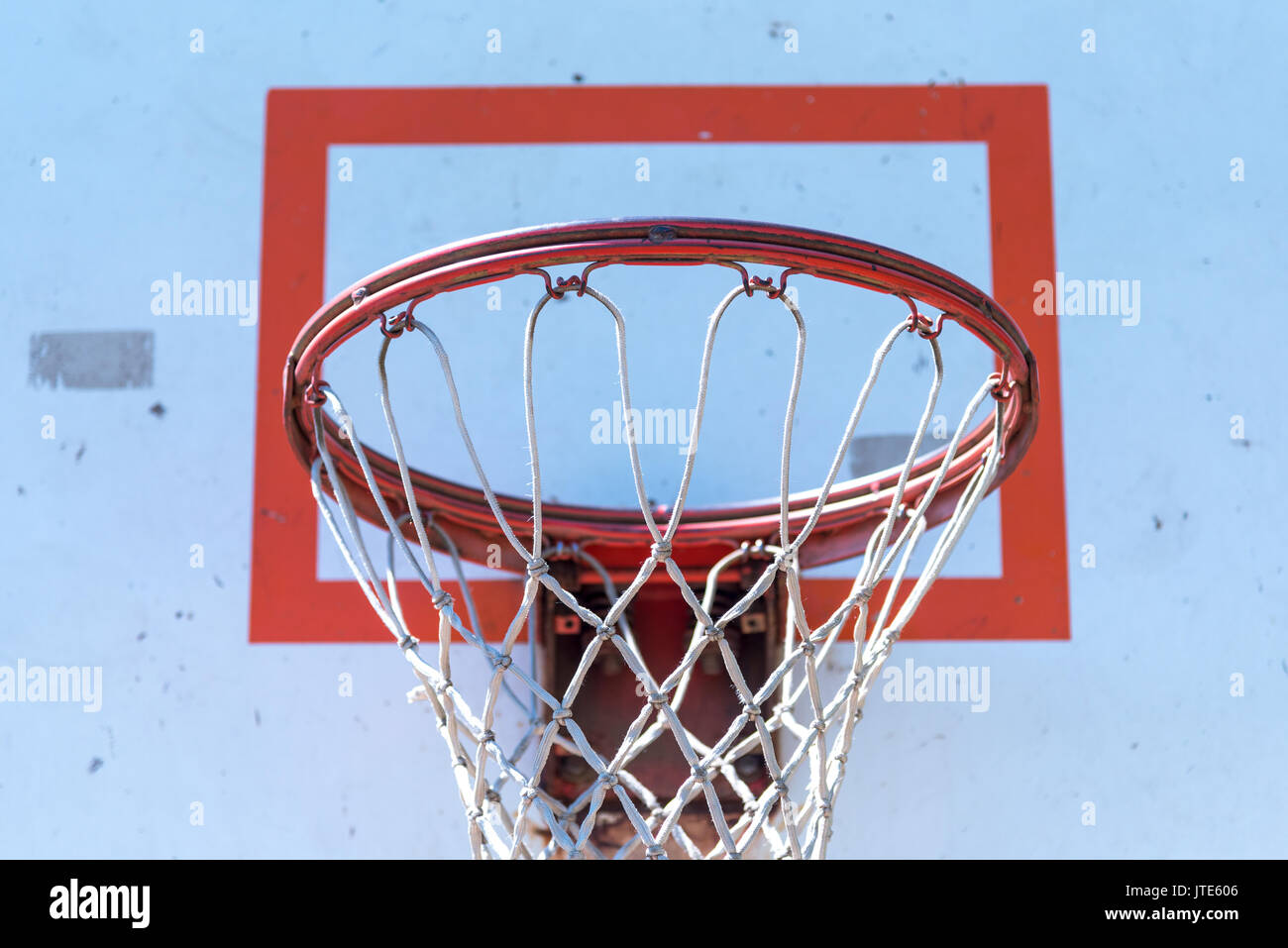 Basketball Hoop Front Shot Stock Photo
