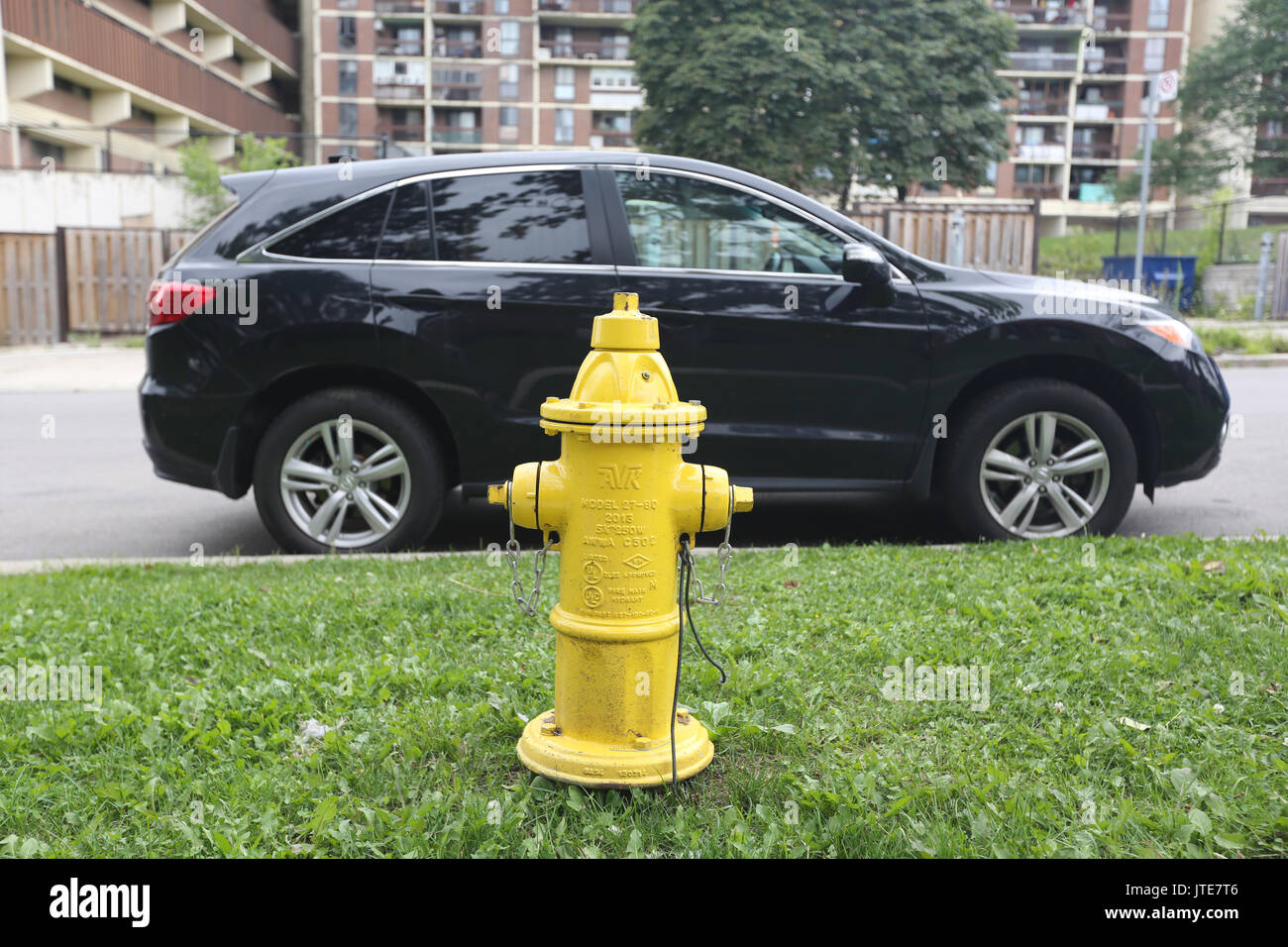 parked car blocking fire hydrant Stock Photo Alamy
