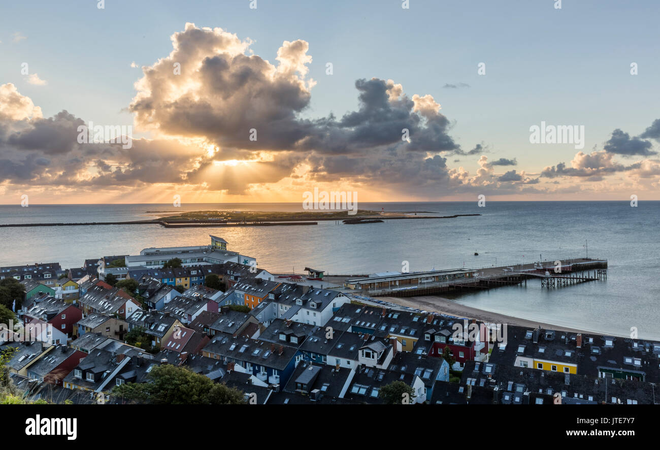 Sunrise over the island of Helgoland Stock Photo