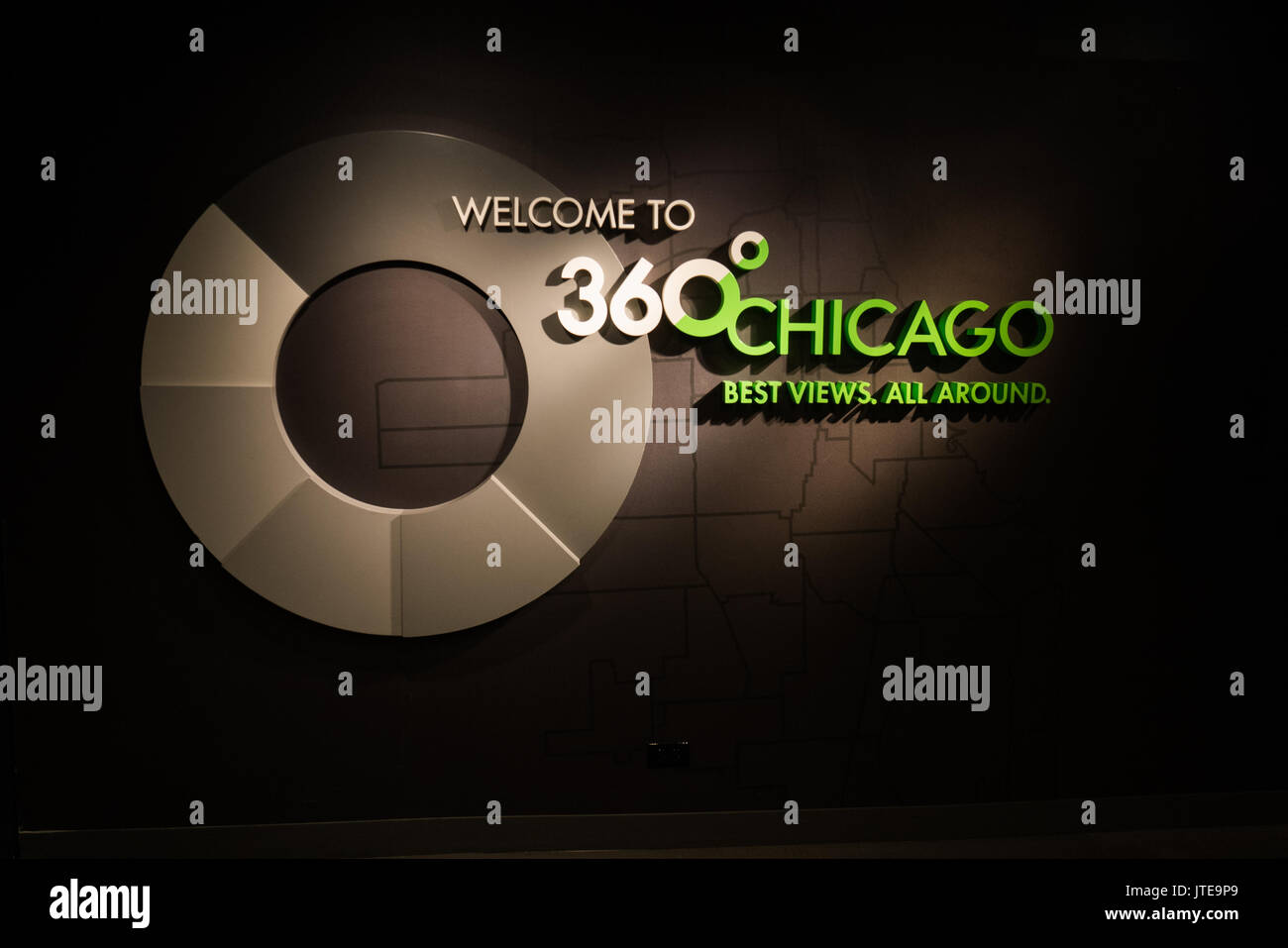 chicago 360 sign Stock Photo