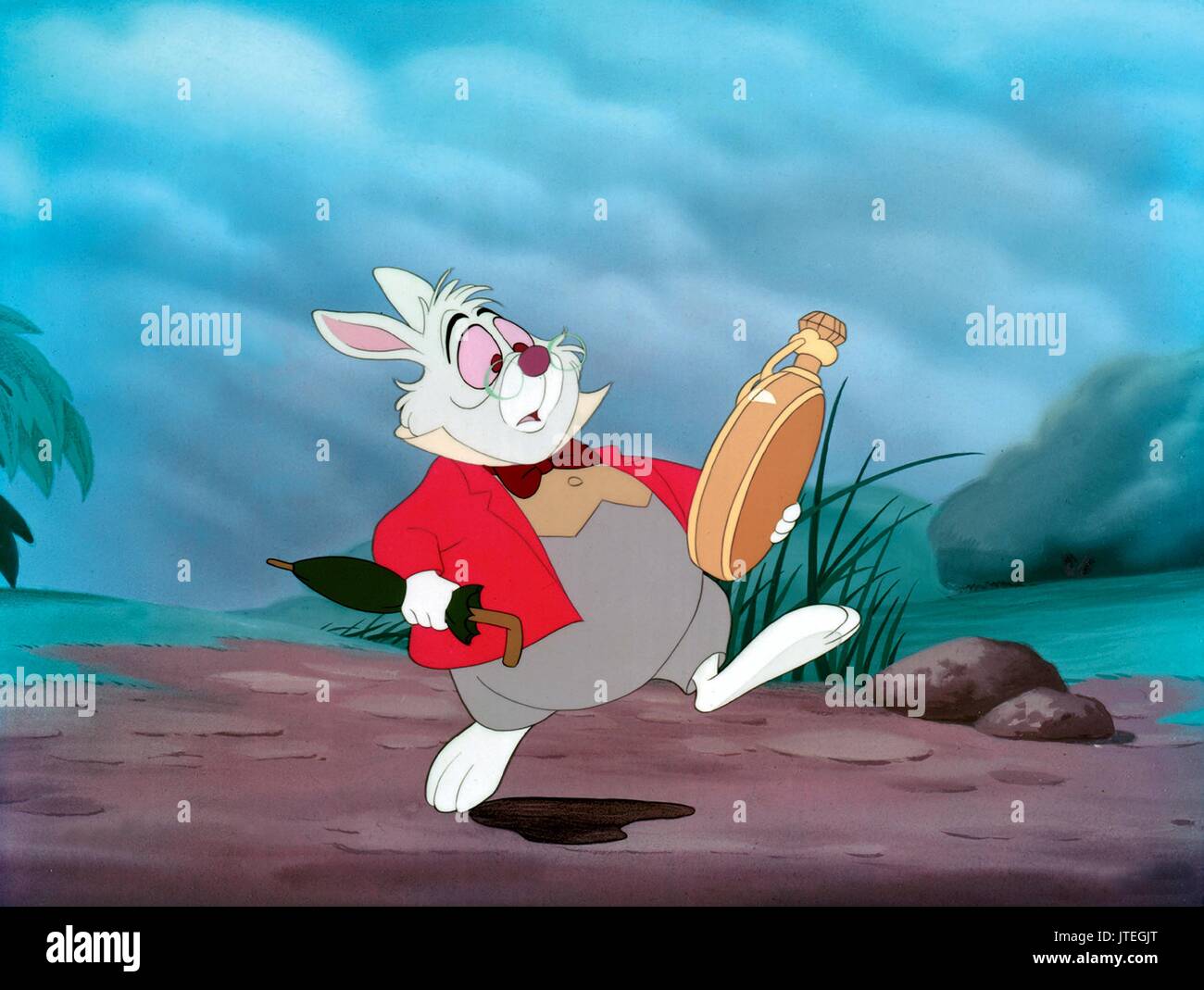 WHITE RABBIT ALICE IN WONDERLAND (1951) Stock Photo