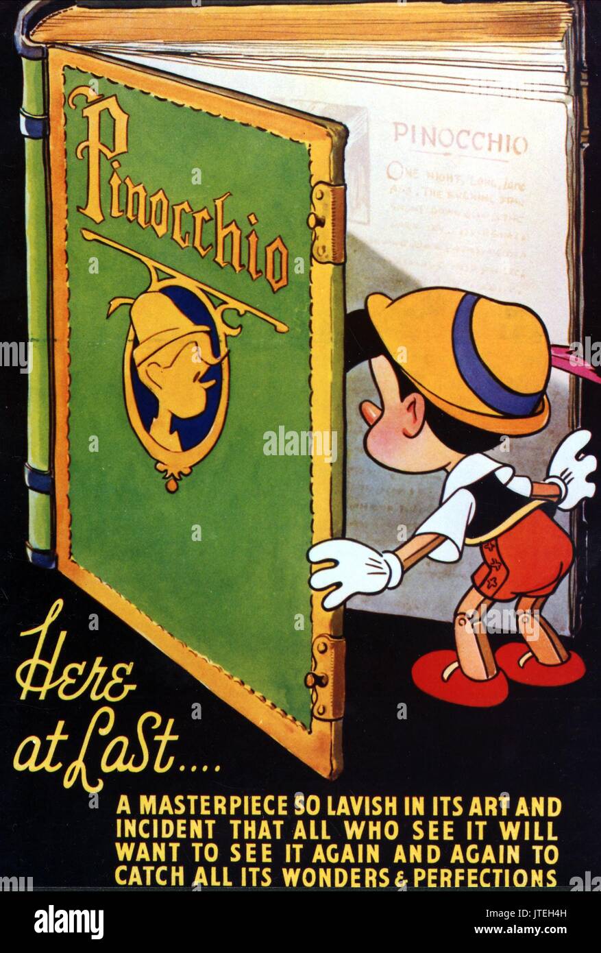 MOVIE POSTER PINOCCHIO (1940) Stock Photo