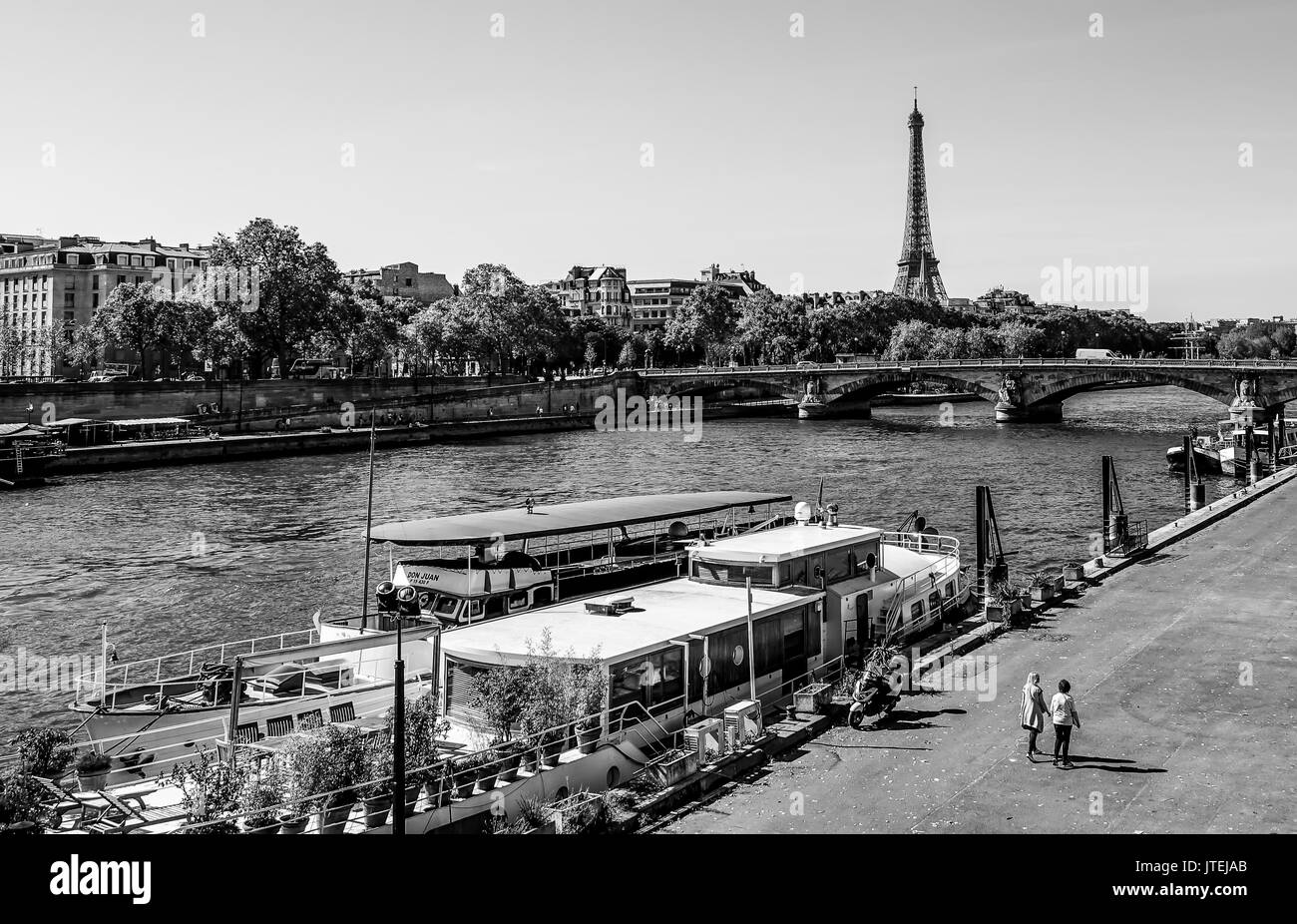 River Seine in Paris and Eiffel Tower Stock Photo - Alamy