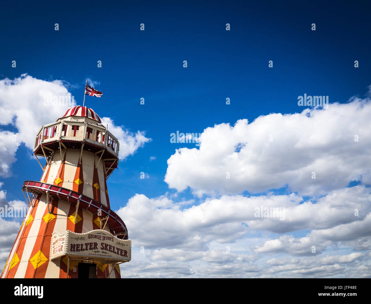 Helter Skelter, Greenwich, London on a sunny day - George Irvin's Helter Skelter in Greenwich London, near the Cutty Sark on the Thames Riverside Stock Photo